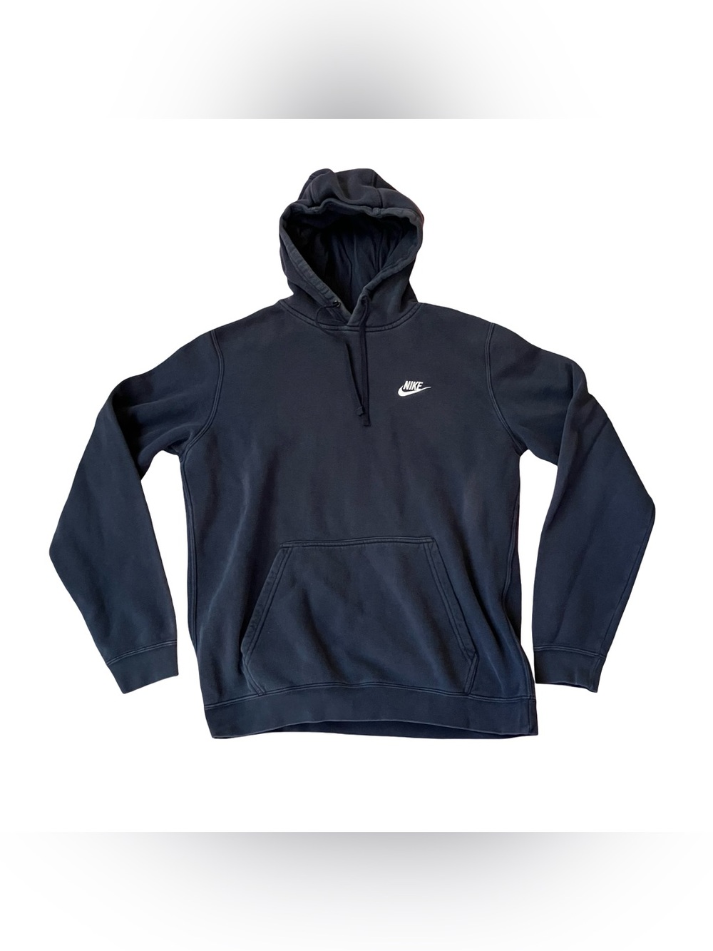 VTG 1980s Nike Hoodie Sportswear Club Fleece Navy Blue Tag Swoosh Embroider Logo